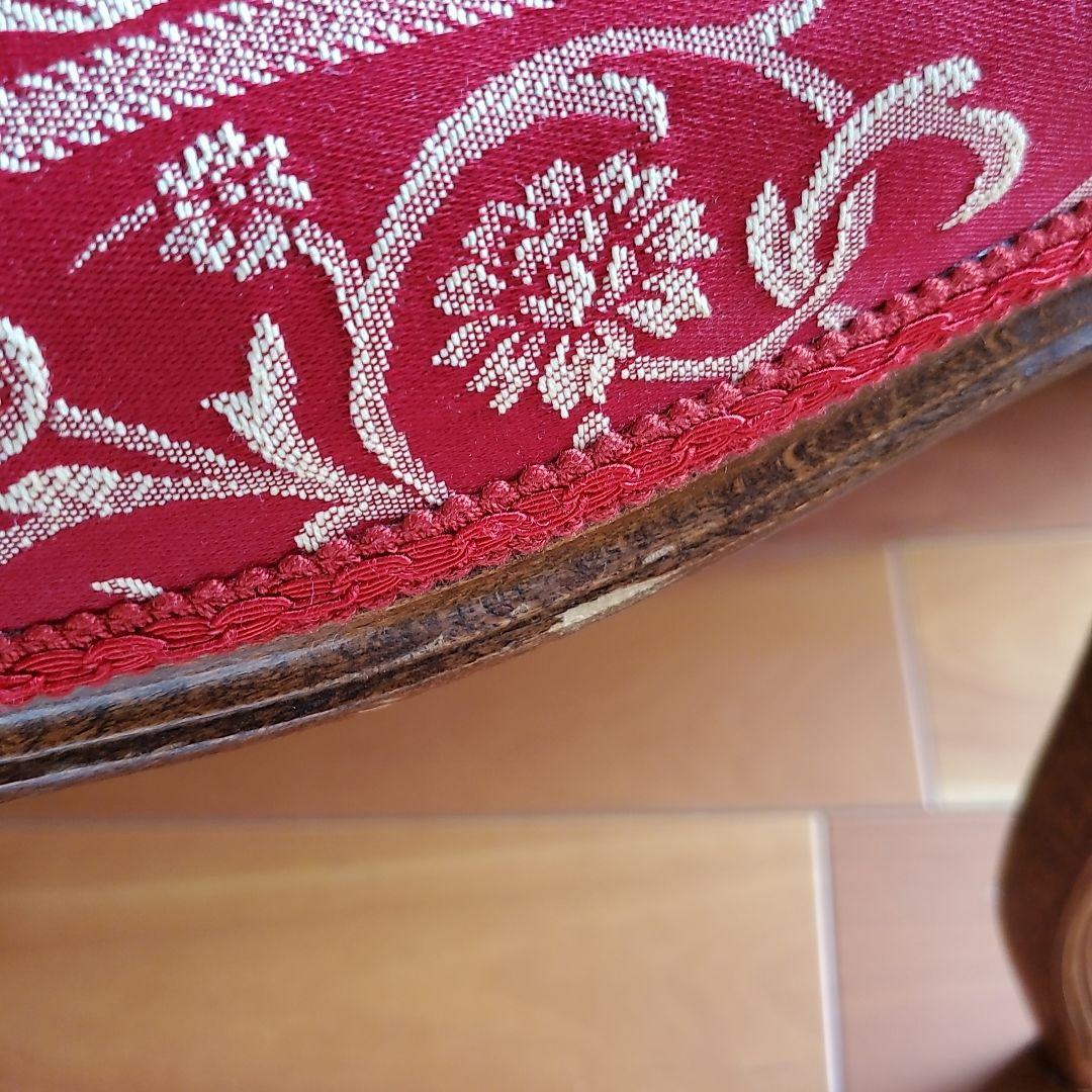 イタリア製 スツール チェア 椅子 猫脚 腰掛け 赤　レッド