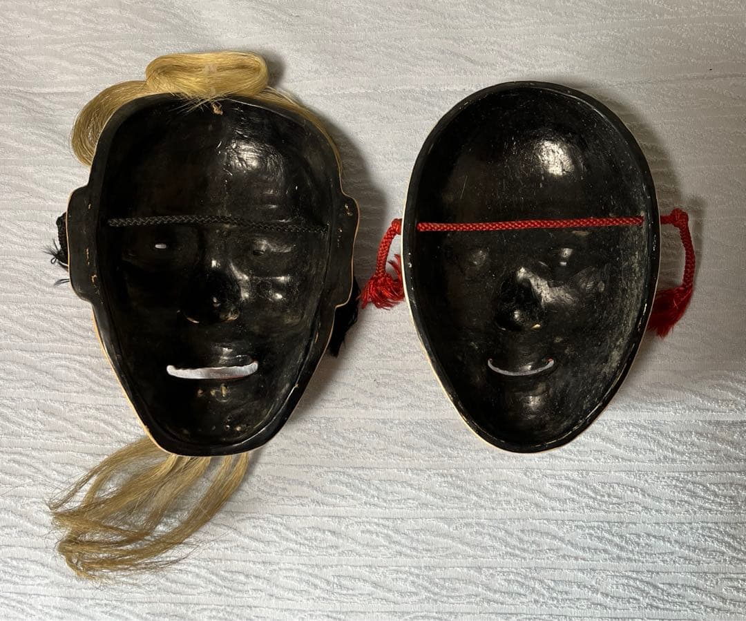 能面 翁（おきな）と媼（おうな）