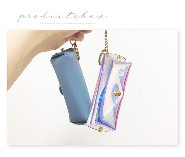 小物入れ チェーンフック付き シンプル リップ 印鑑 イヤホン 薬 絆創膏