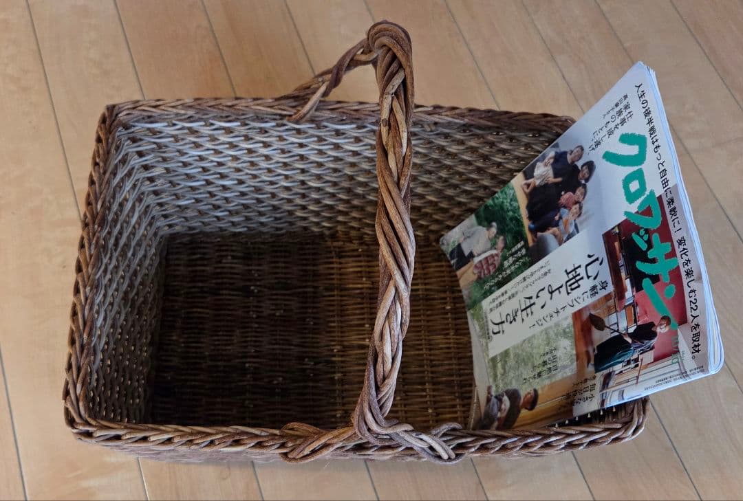 あけび 特大バスケット 宮本工芸購入 蓋なし　29×41cm