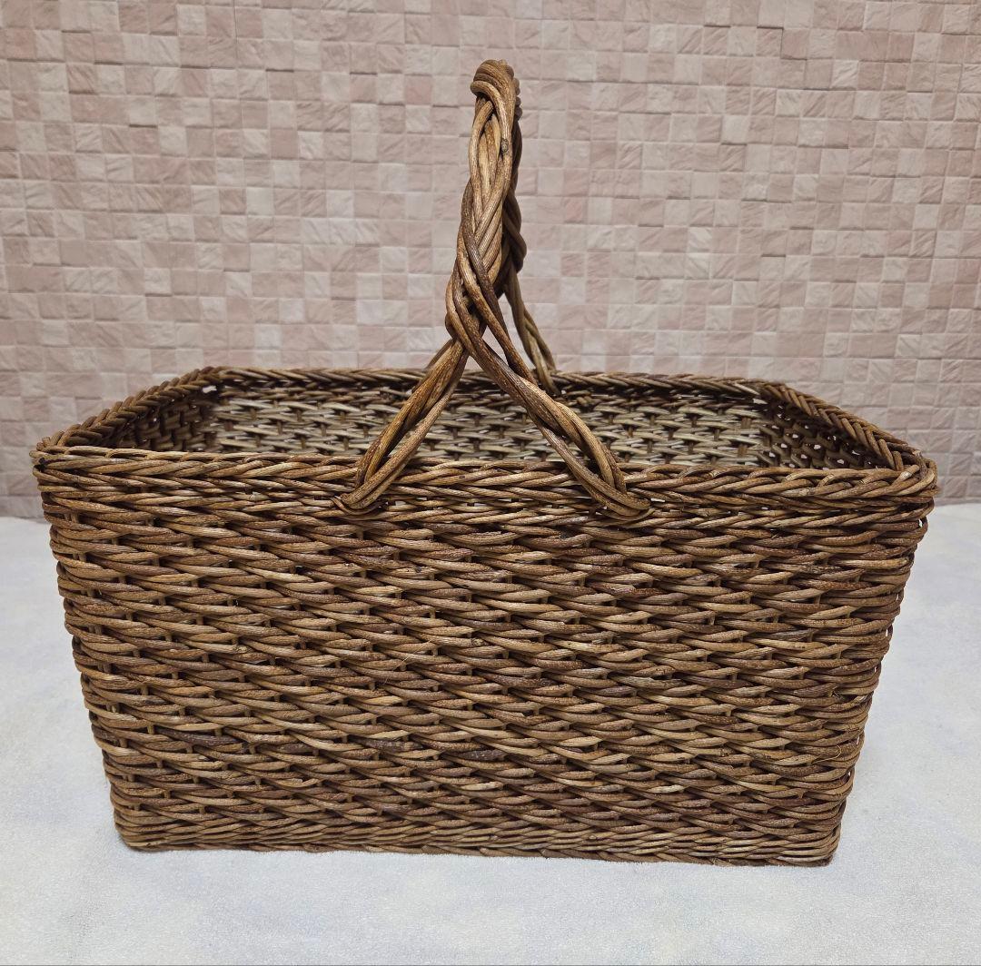 あけび 特大バスケット 宮本工芸購入 蓋なし　29×41cm