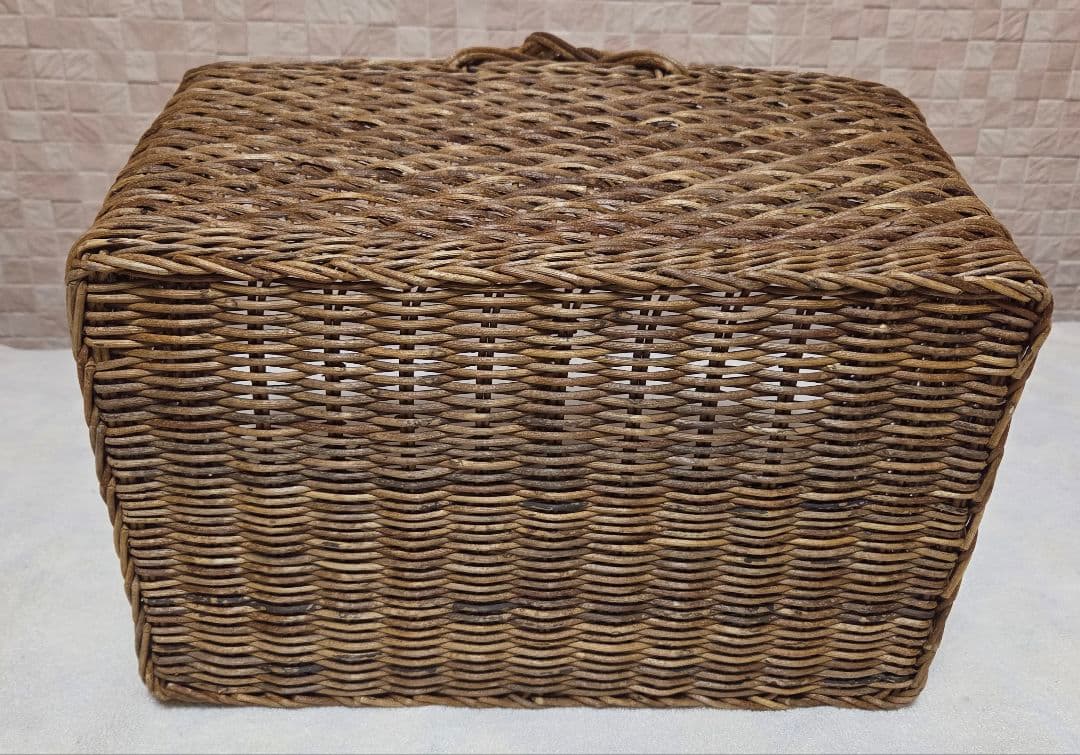 あけび 特大バスケット 宮本工芸購入 蓋なし　29×41cm