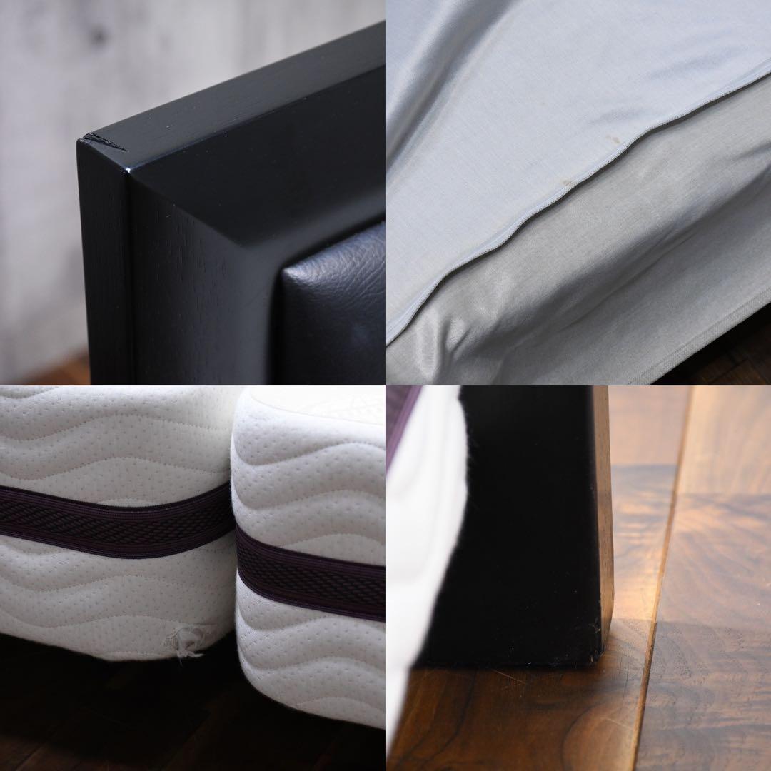 DLK90 展示品 シモンズ 本革ヘッドボード ボトム キングベッド フレーム