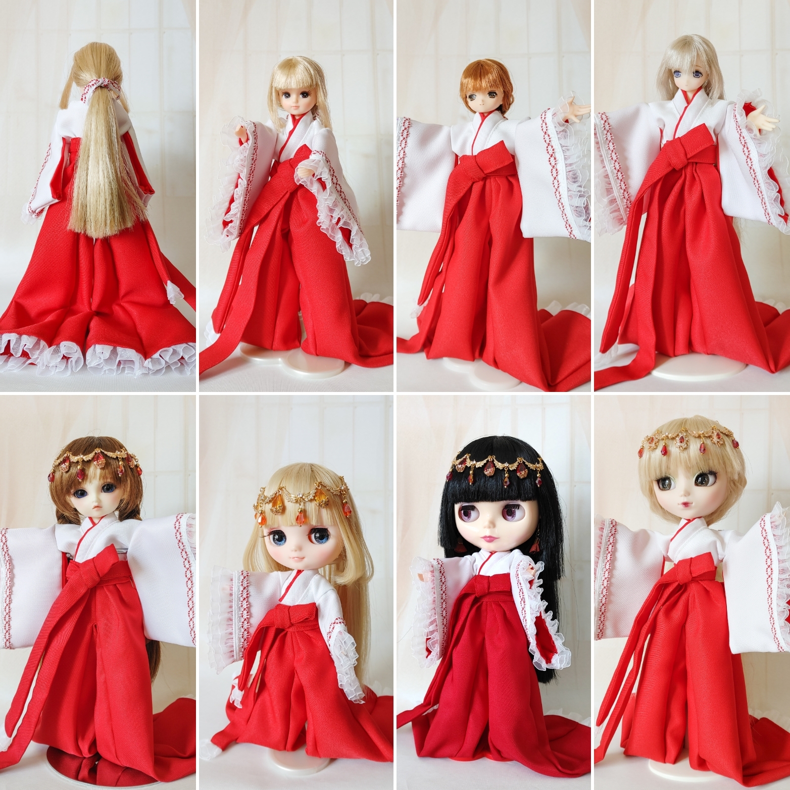 巫女服ドレス リカちゃん アウトフィット リカちゃん着物 巫女服 着せ