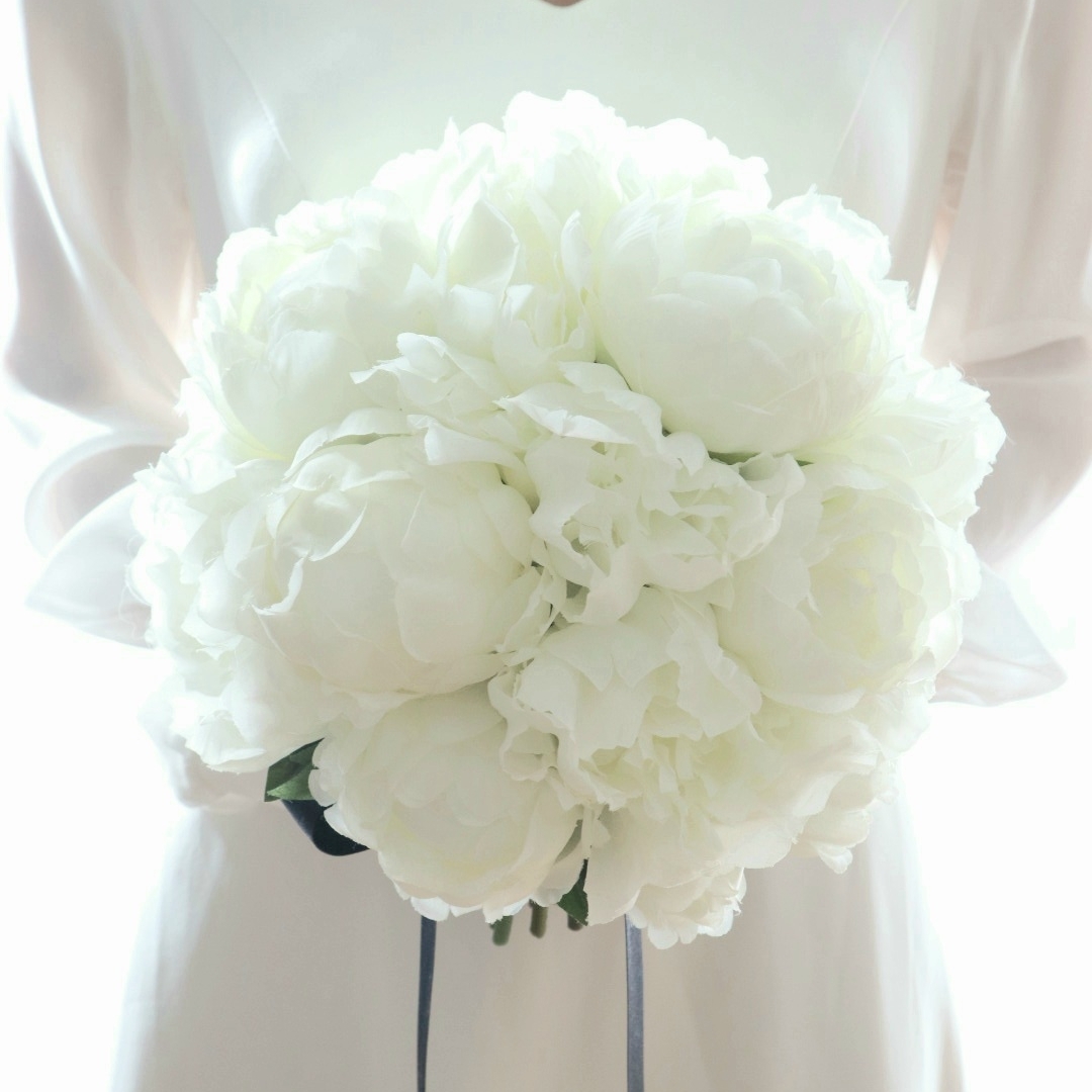 ウェディングブーケ/アーティフィシャルフラワー/ホワイト 芍薬