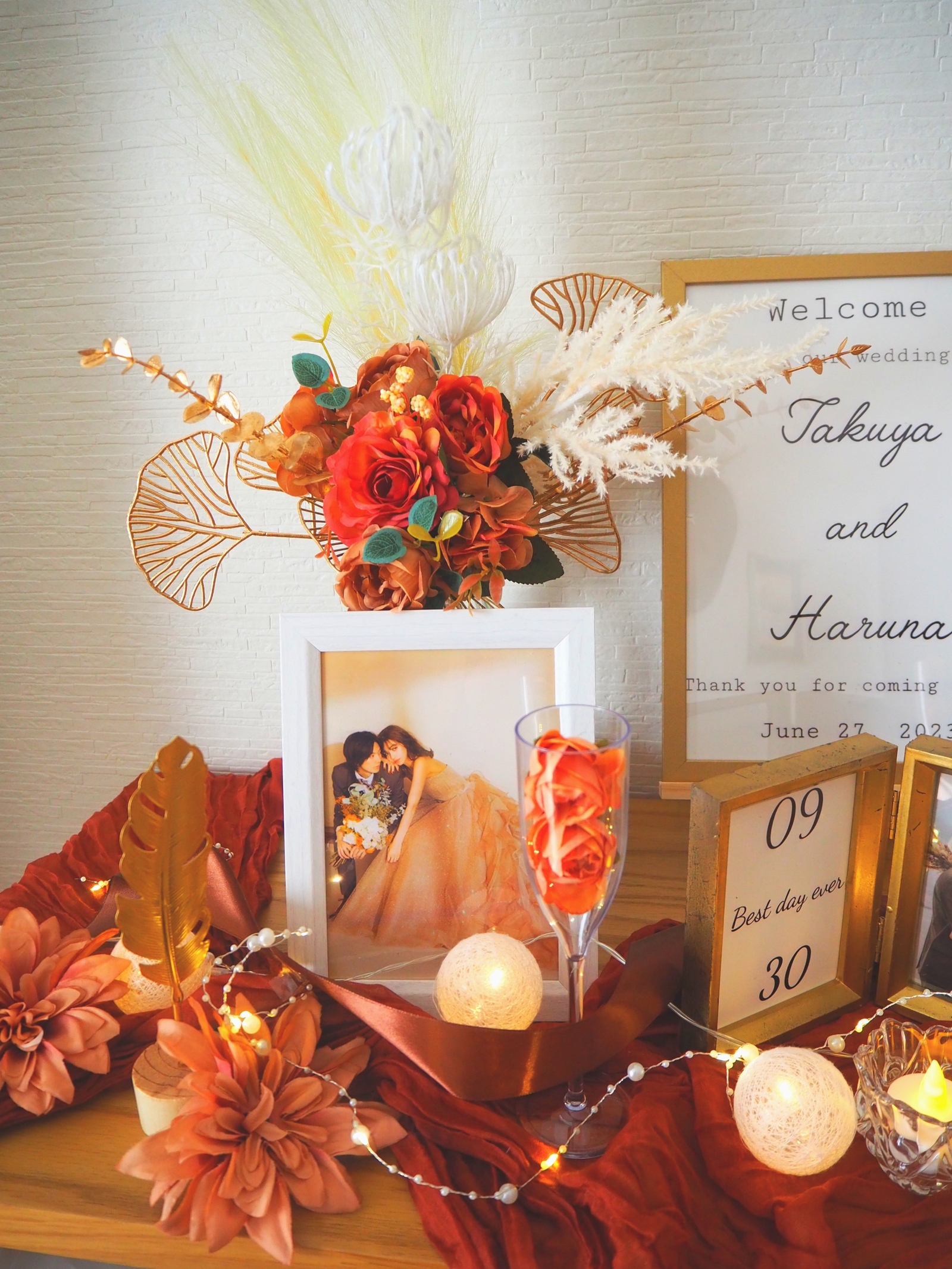 送料無料 秋~冬 ウェルカムスペース 秋婚 テラコッタ ゴールド