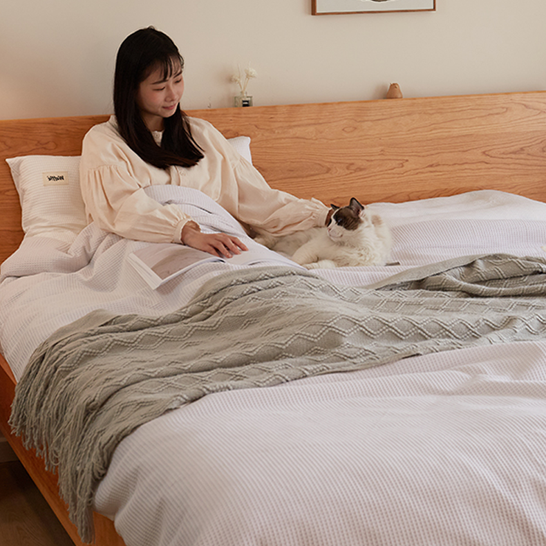 ベッド 150cm*200cm チェリー材 ナチュラル ケヤキ 180cm*200cm