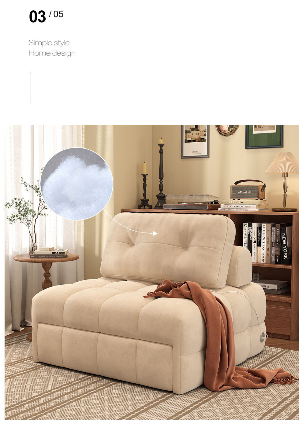 コンパクトソファベッド ベージュ[8387] コンパクトソファベッド