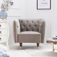 大人可愛いお部屋にぴったり！ベルベット調ソファ(1人掛け：ピンク