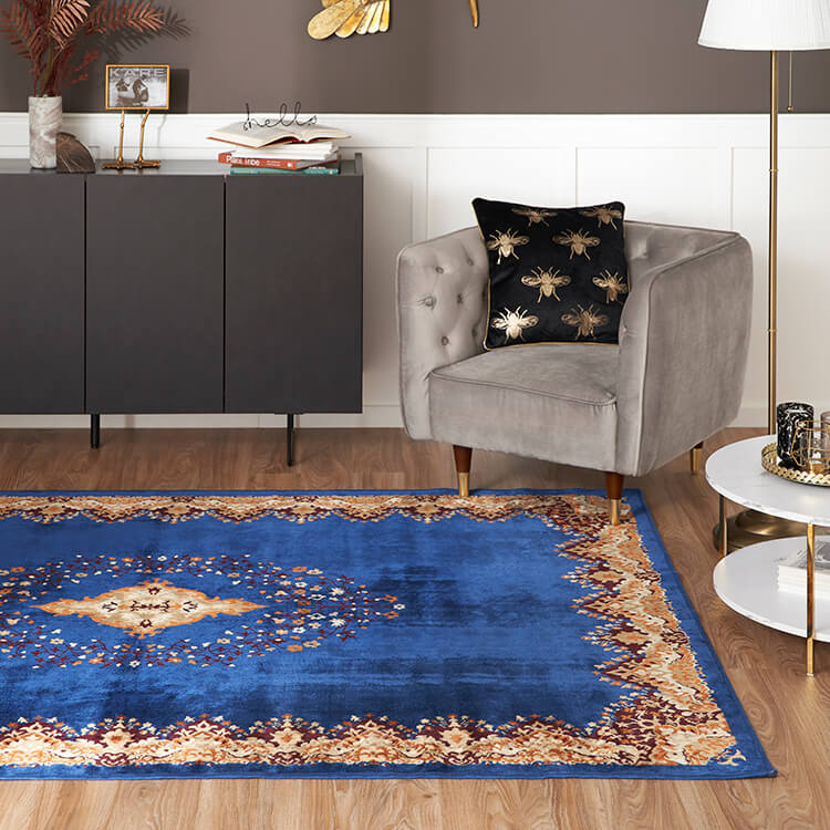 KARE カーペット(幅240cm) ラグマット ブルーモーション ビスコース