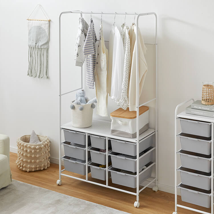 ハンガーラック 引き出し収納 キャスター付き [幅85] | 【公式】LOWYA