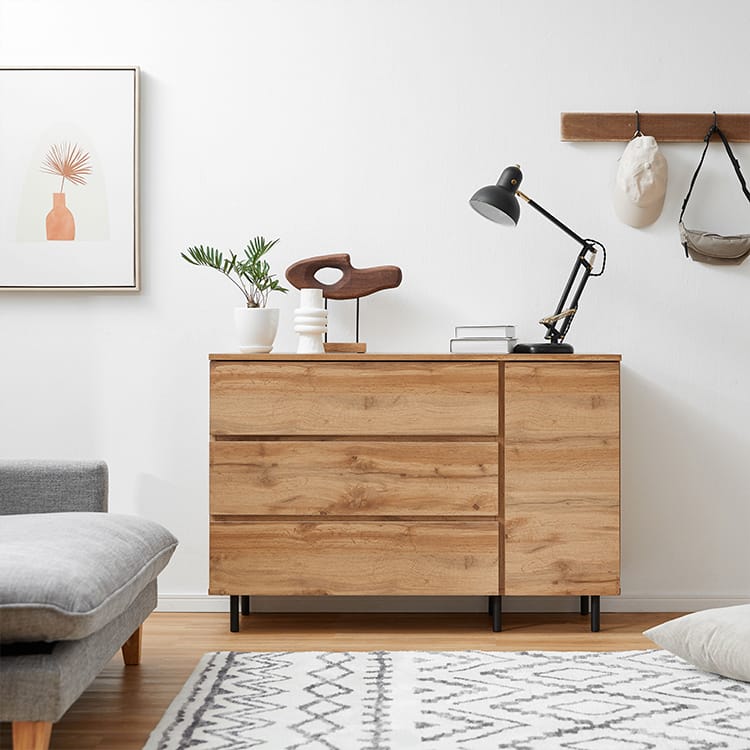 木目調 チェスト キャビネット [120] | 【公式】LOWYA(ロウヤ) 家具