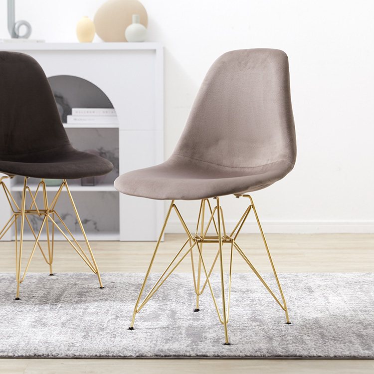 ベルベット調 ダイニングチェア ゴールド脚 | 【公式】LOWYA(ロウヤ