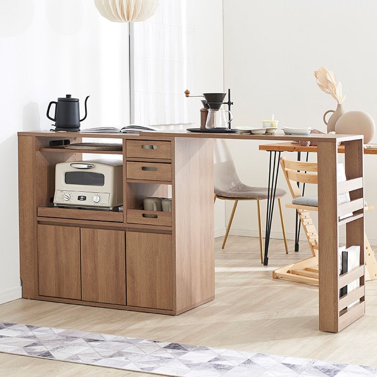 幅99-170]伸縮式キッチンカウンター 食器棚 木目調 | 【公式】LOWYA