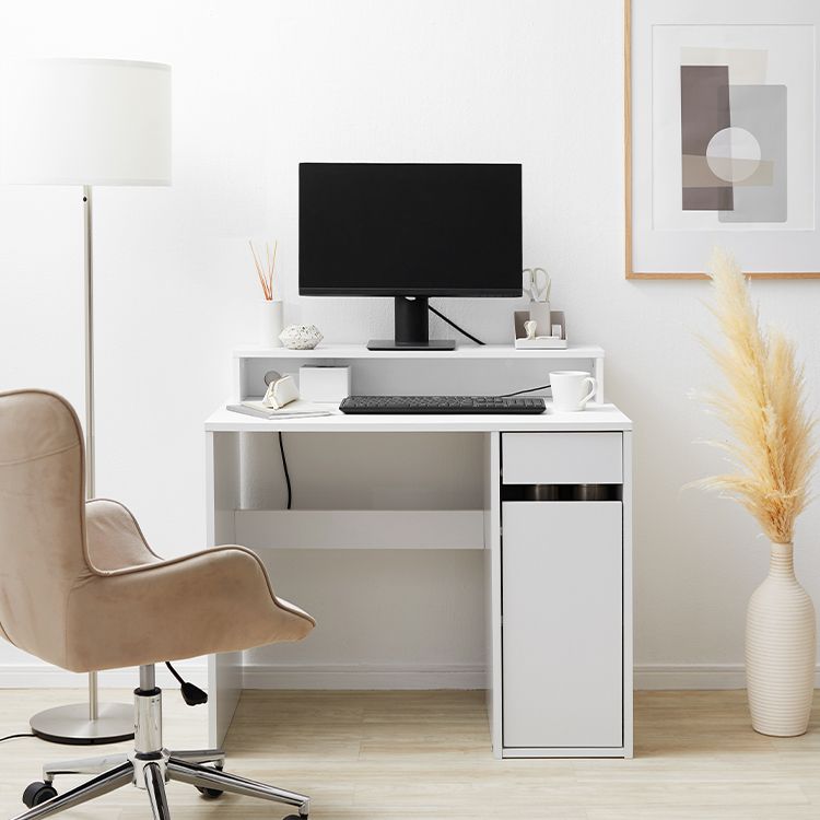 幅90]パソコンデスク コンパクト タップ収納付き | 【公式】LOWYA