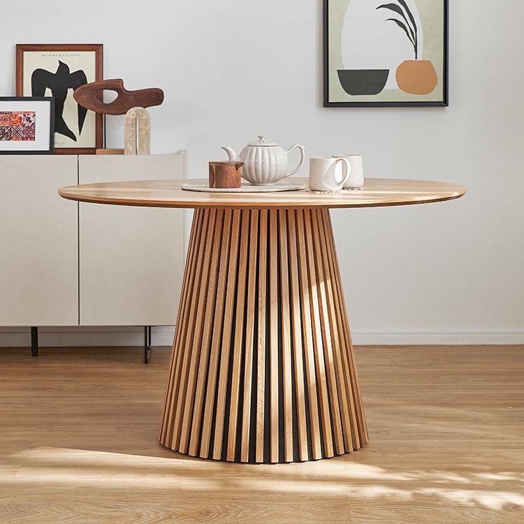 円形ダイニングテーブル 木目調 [幅100/120] | 【公式】LOWYA(ロウヤ