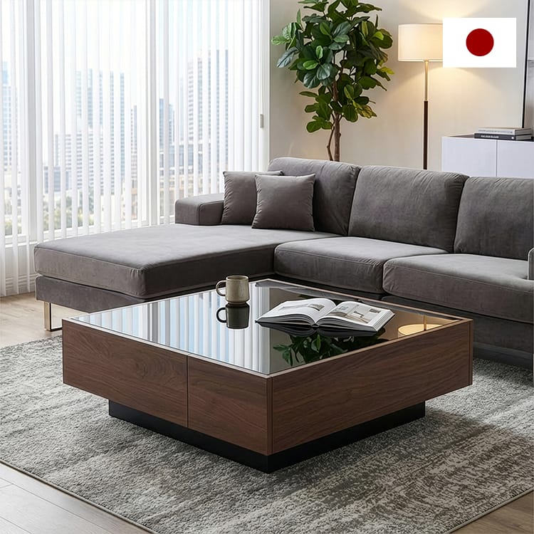 ガラス天板ローテーブル 日本製 [幅90] | 【公式】LOWYA(ロウヤ) 家具