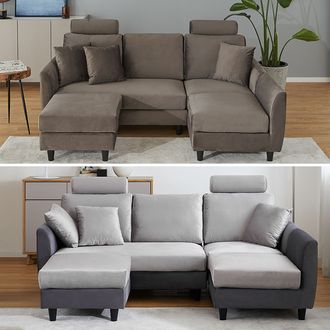 ベルベット調3人掛けカウチソファ ハイバックソファ | 【公式】LOWYA