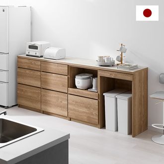 幅239]食器棚 キッチンカウンター キッチン収納 半完成品 | 【公式