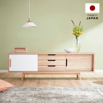北欧風！70型対応のミドルテレビ台(ナチュラル/グレー/ホワイト)可動棚