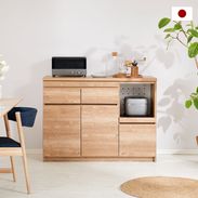 幅99-170]伸縮式キッチンカウンター 食器棚 木目調 | 【公式】LOWYA