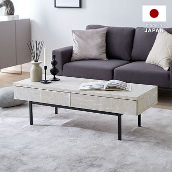 大理石柄センターテーブル 収納付き[幅119.3] | 【公式】LOWYA(ロウヤ