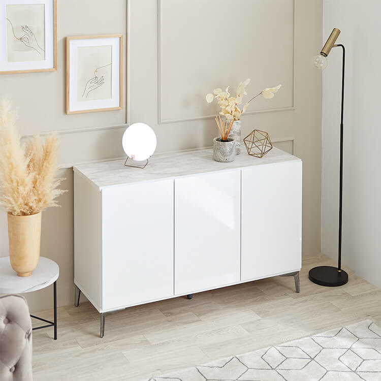 幅119.7] サイドボード チェスト シューズラック キャビネット