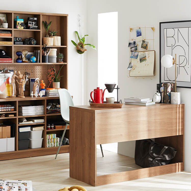 システムデスク 本棚付 木製 [幅120] | 【公式】LOWYA(ロウヤ) 家具