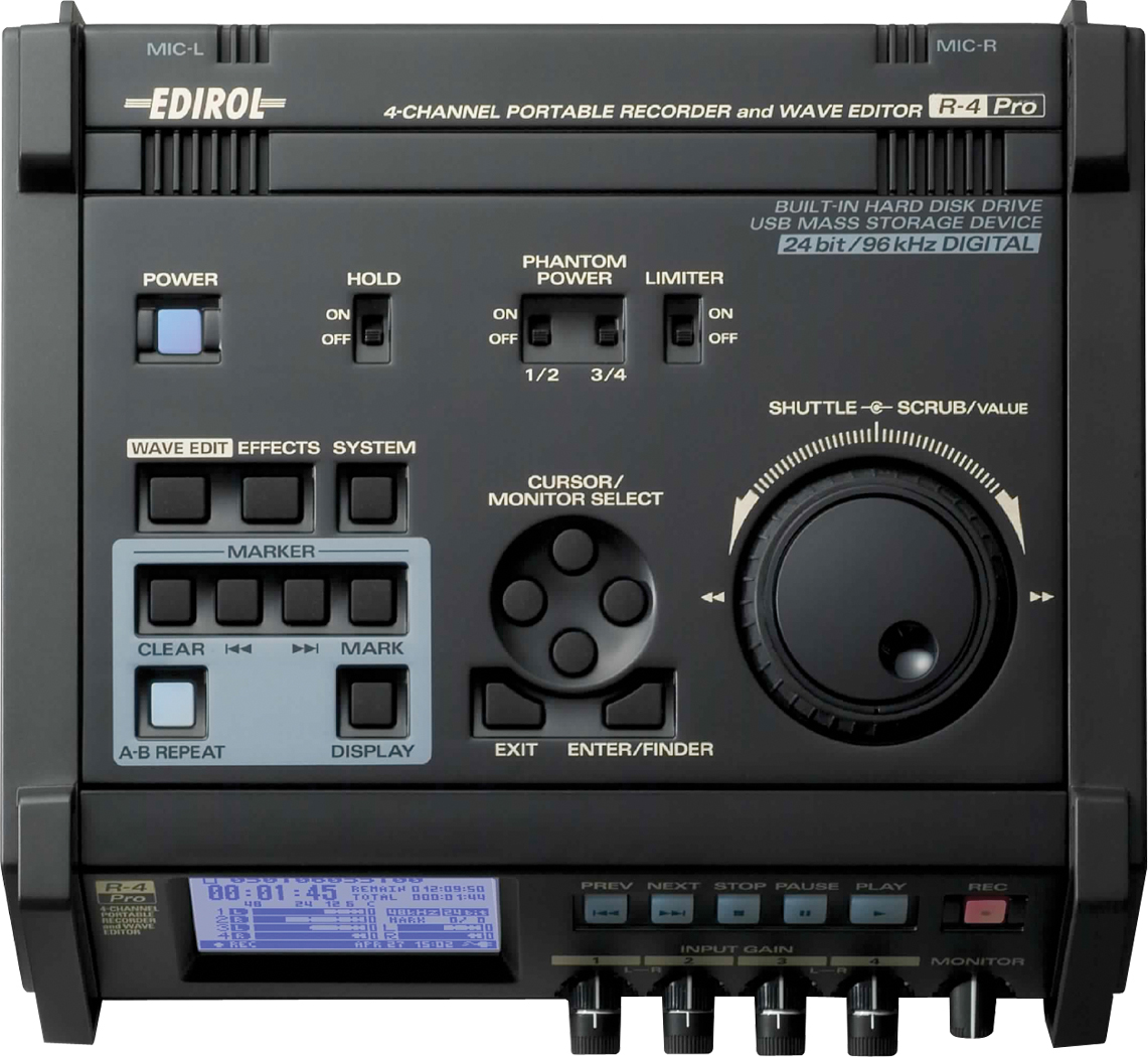Roland Pro A/V - R-4 Pro | 4-channel Portable Recorder and Wave Editor