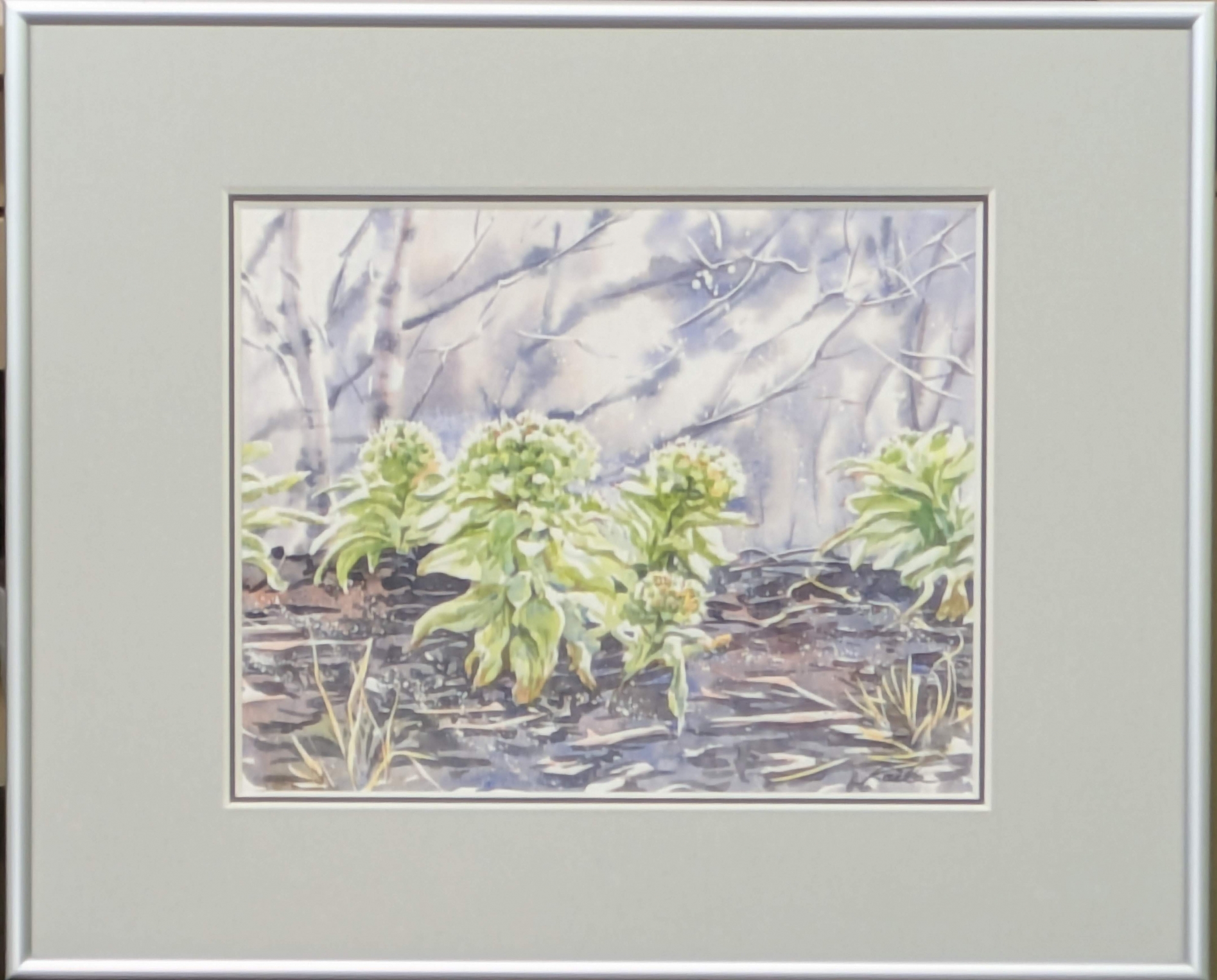 評価格115万円岩澤誠一「秋保渓谷」変10号テンペラ・油彩平成16年作