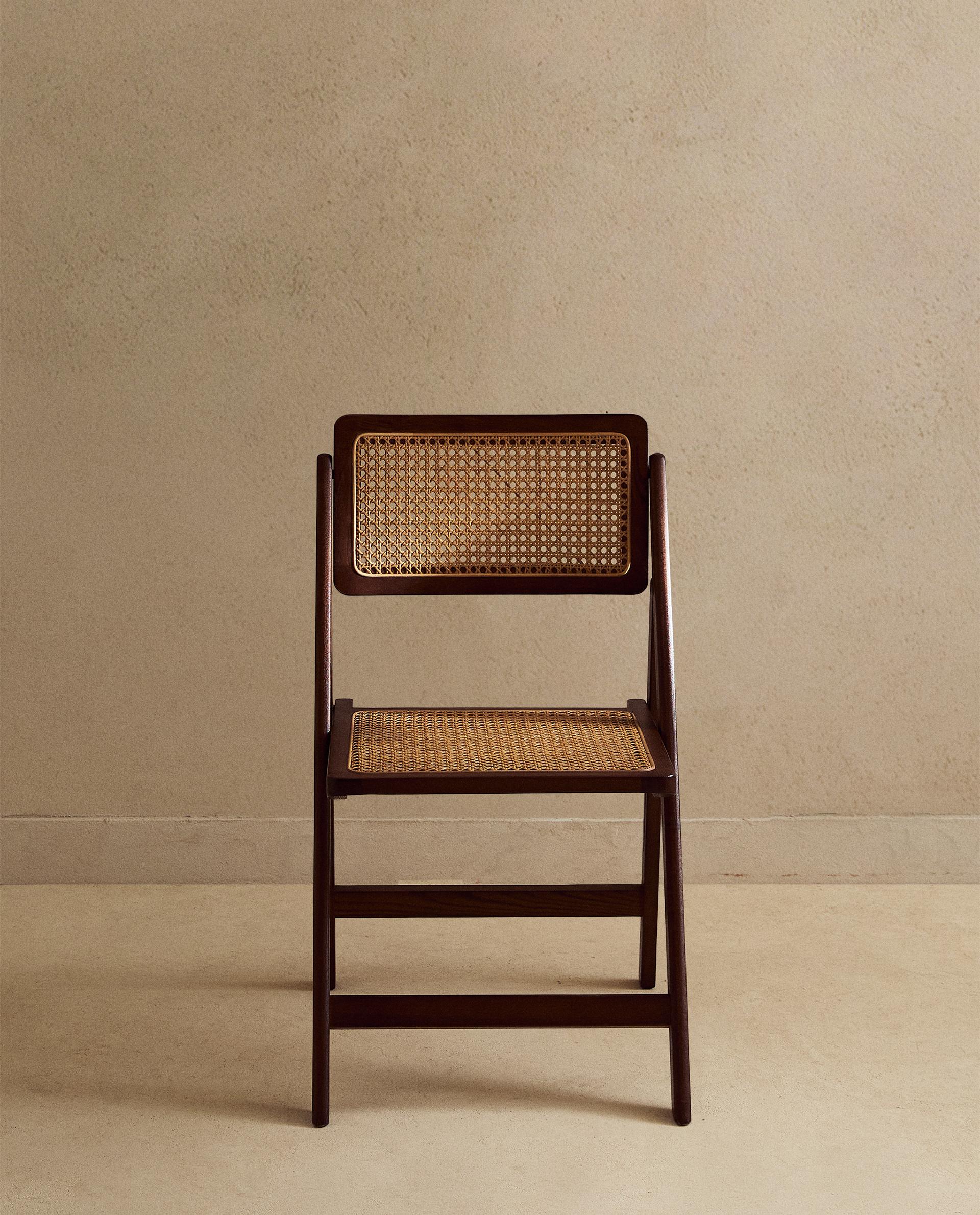 RATTAN AND WOOD FOLDING CHAIR | Zara Home Jordan
