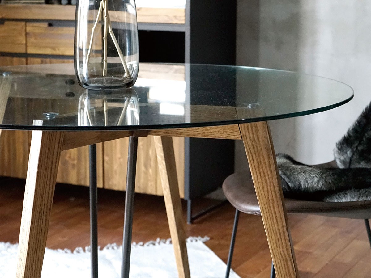 a.depeche G-knot glass table 1200 round / アデペシュ Gノット