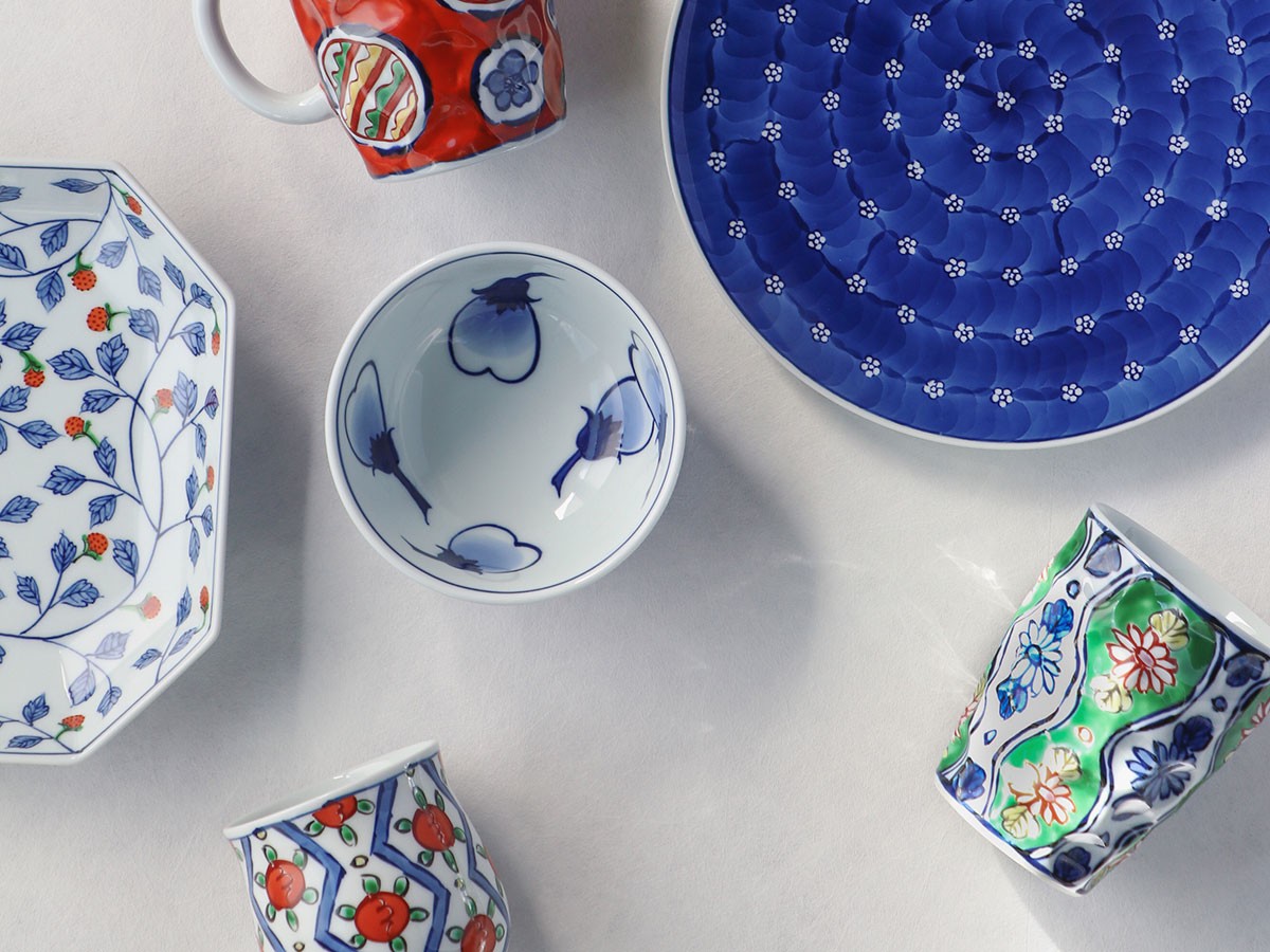 源右衛門窯 染錦 販売済み 草花文 向付 鉢 2客組 未使用品 ② 源右衛門