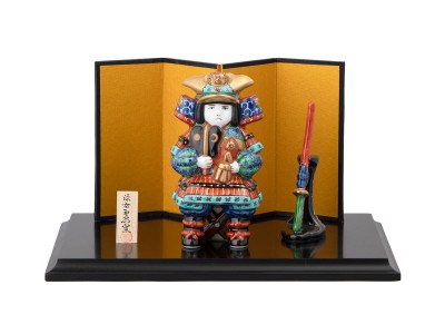 源右衛門窯 染錦兜絵 陶額・大 / げんえもんがま 染錦兜絵 陶額・大