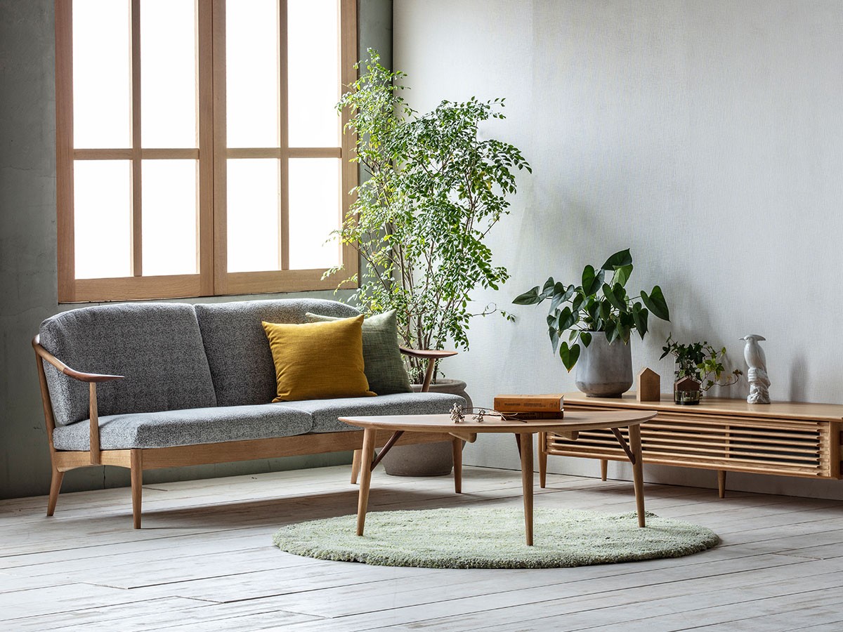 日進木工 WHITE WOOD Leaf Living Table / にっしんもっこう ホワイト