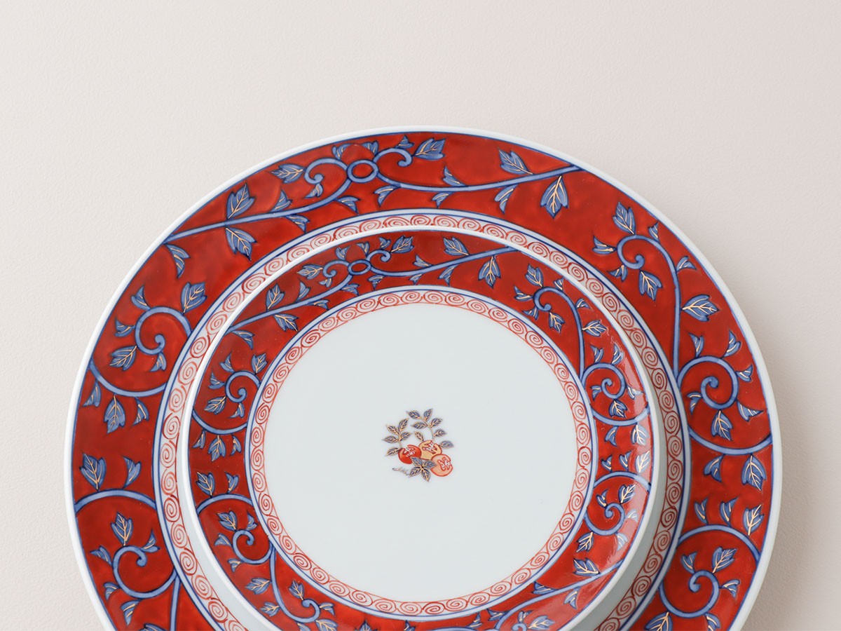 源右衛門窯 染錦柘榴見込 皿 / げんえもんがま 染錦柘榴見込 皿 直径