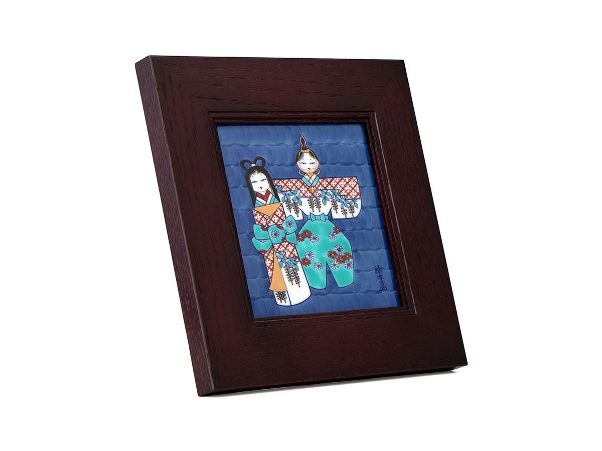 源右衛門窯 染錦雛人形 陶額・大 / げんえもんがま 染錦雛人形 陶額