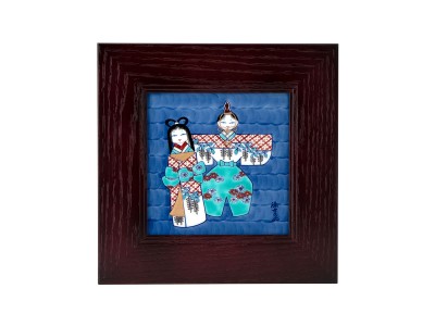 源右衛門窯 染錦兜絵 陶額・大 / げんえもんがま 染錦兜絵 陶額・大