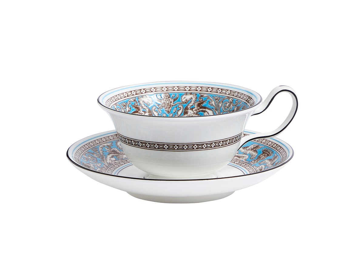 WEDGWOOD FLORENTINE TURQUOISE TEACUP & SAUCER / ウェッジウッド