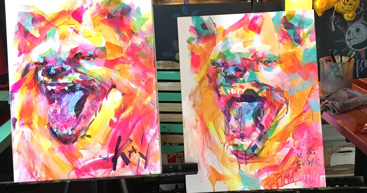 アーティストとカラフルに描く【アクリル画】対面レッスン👩‍🎨 / 伏屋