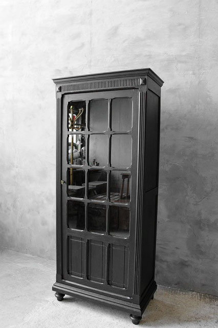 アンティーク ブラックペイント ウッドキャビネット - FRANCEANTIQUE_STAGE