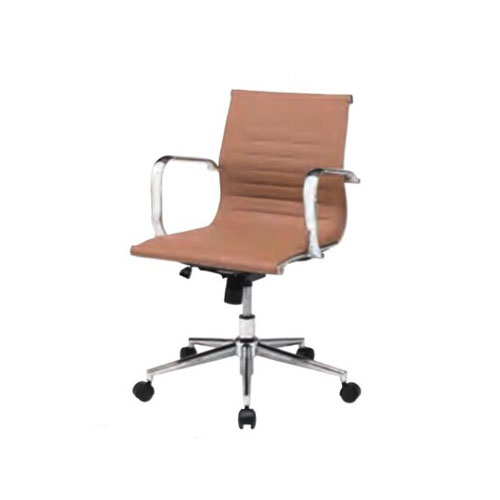 オフィスチェア APS-N02 CA 井上金庫 肘有 レザータイプ キャメル （1