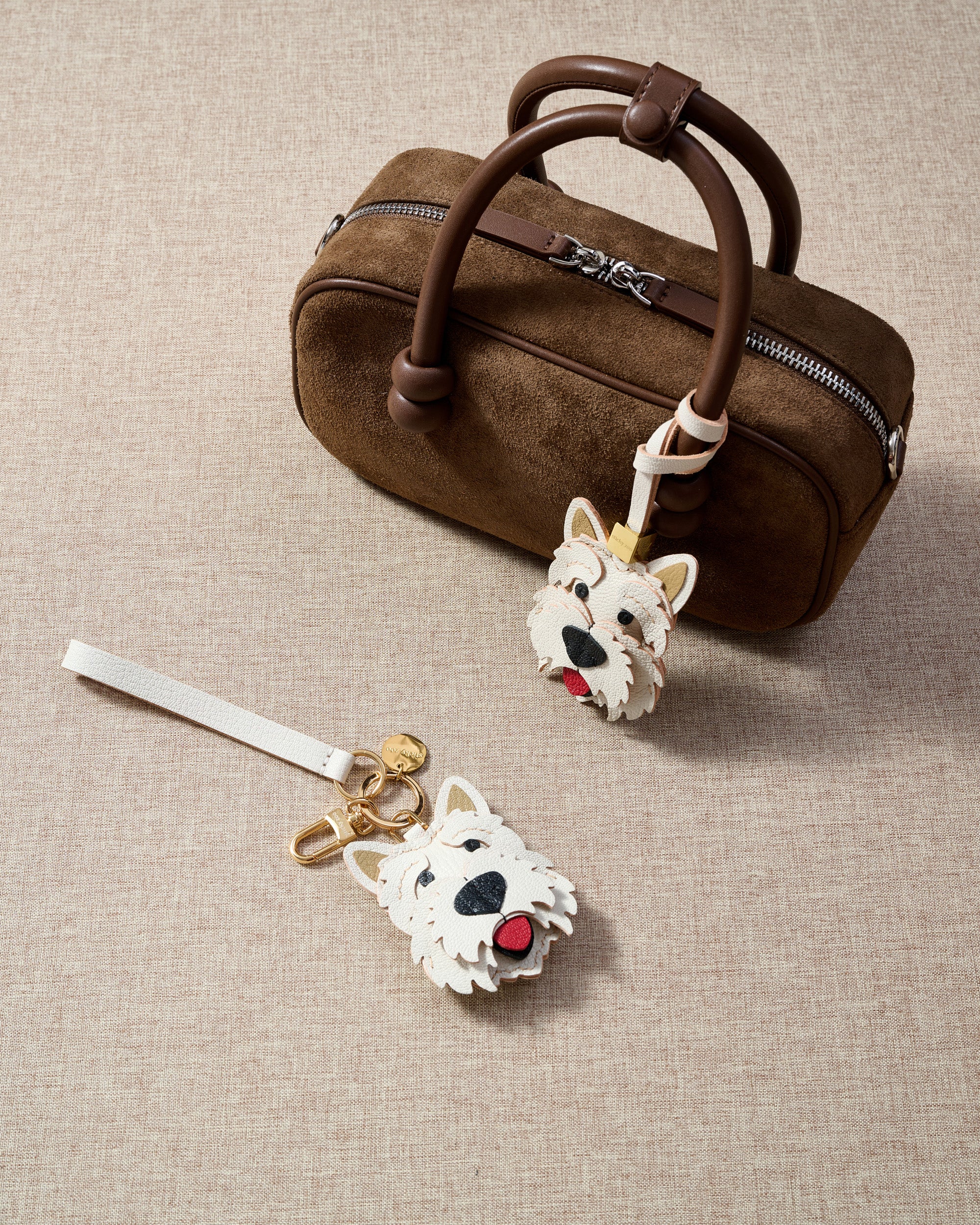 West Highland White Terrier Leather Bag Charm & Keychain