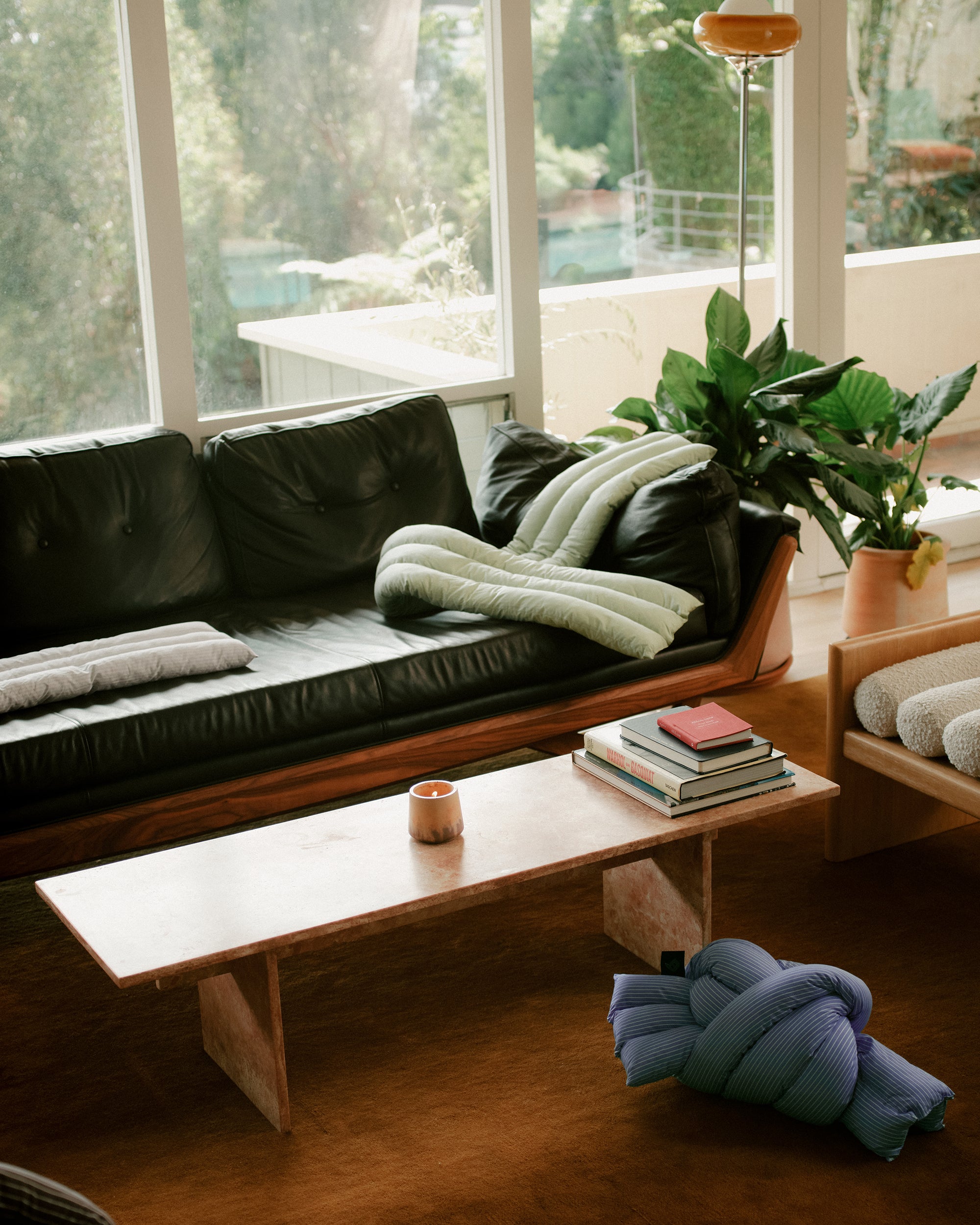 Musubi Cushion - Cotton Pinstripe | Autumn Cloud