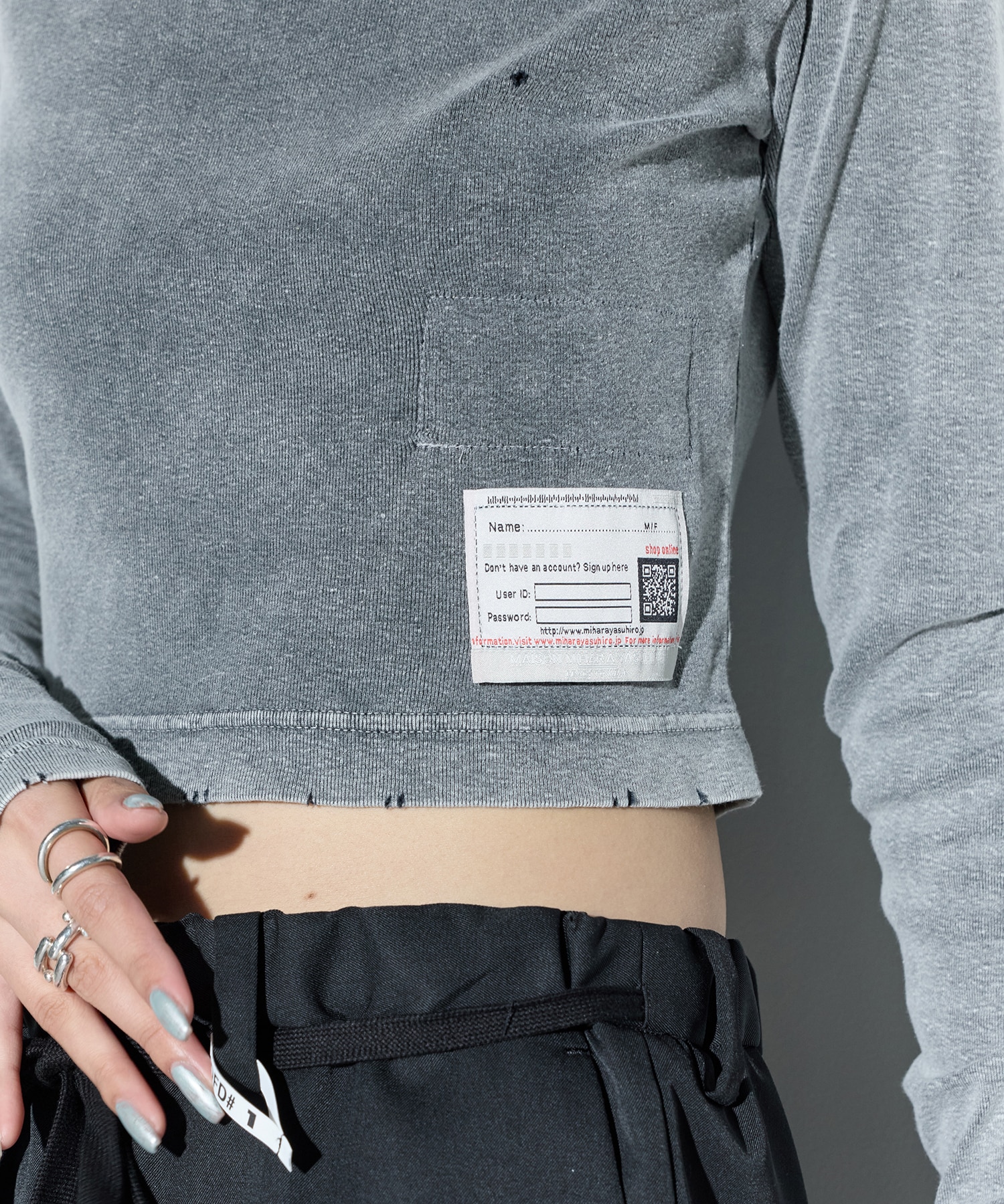 BLEACHED LONG SLEEVES TEE(36 GREY): Maison MIHARA YASUHIRO: WOMENS