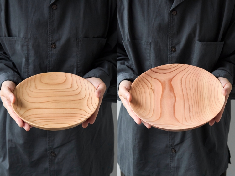 佐藤木材容器/KACOMI 八寸 黒 -秋田杉で作った驚くほど軽い、ガラス