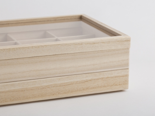 増田桐箱店/トレー 仕切り付（桐小物引き出し対応） -単品でも引き出し
