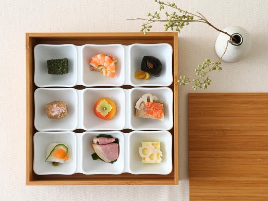 miyama./oju 7寸半竹重箱 蓋付 -主役も脇役もこなす、竹のお重