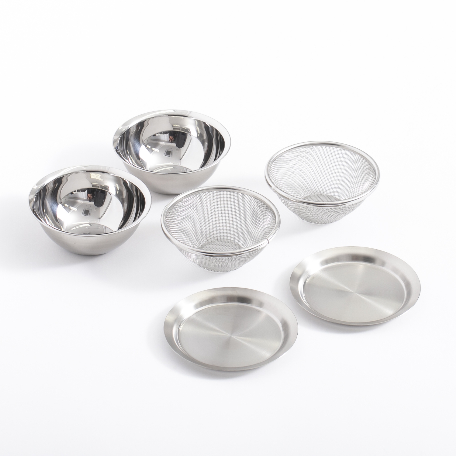 Three Snow 新越ワークス/フタ付ミニざるボウル6点セット -保存も