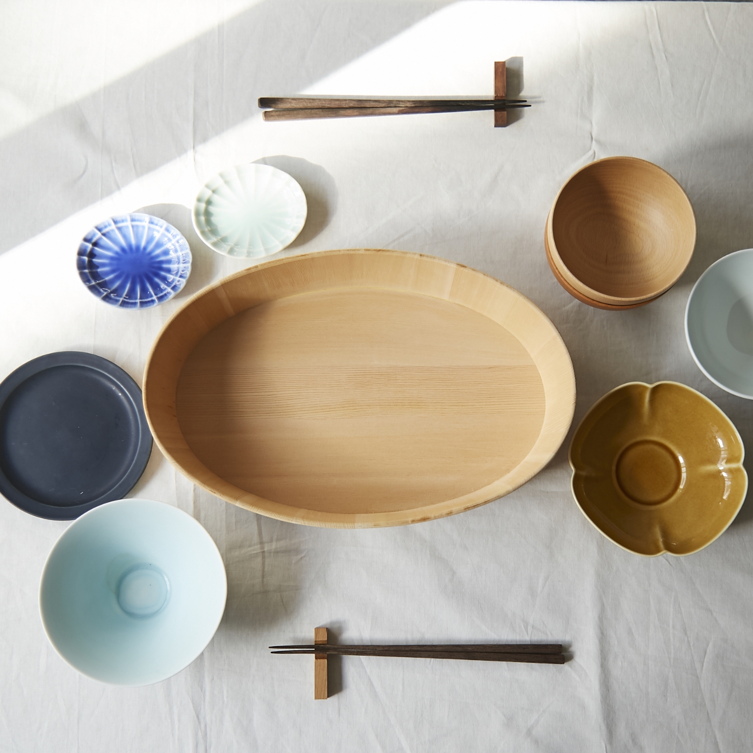 松田美智子の自在道具/さわら楕円の飯台 大 専用蓋付 -ふっくらご飯を